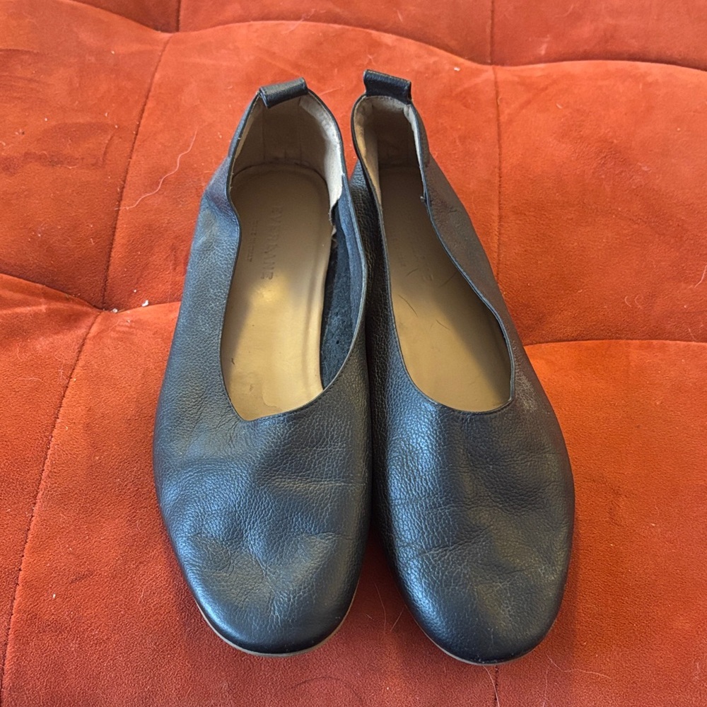 Everlane Black Leather Ballet Flats